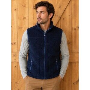 Orvis Sherpa Fleece Vest Men’s Large Navy Full Zip Outdoor Hiking
